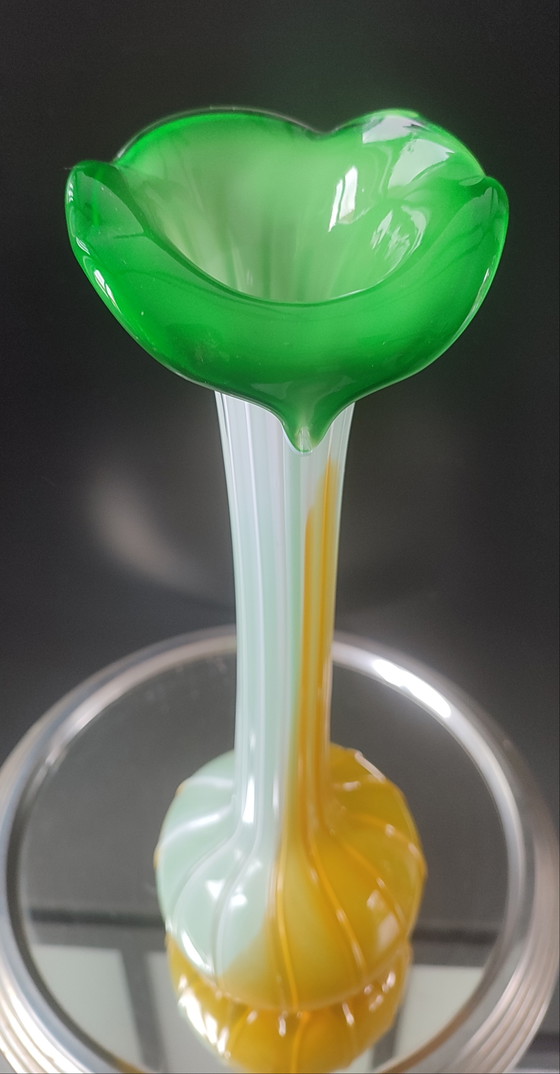 Image 1 of Large blown glass vase, artistic glassware from the 1970s.