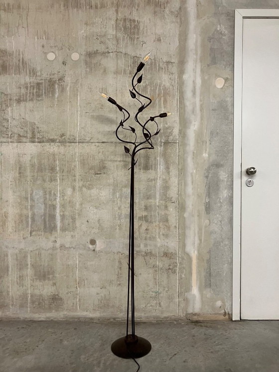 Image 1 of Lampada da terra in ferro color ruggine - alta 175 cm