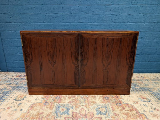 Image 1 of Meuble vinyle vintage en palissandre, fabriqué par Kai Winding pour P. Jeppesen Mobelfabrik, années 1960