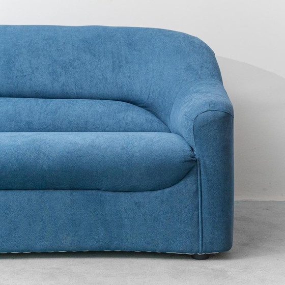 Image 1 of 1970S BLUE FOUR-SEAT SOFA – VINTAGE ITALIAN MODERN DESIGN