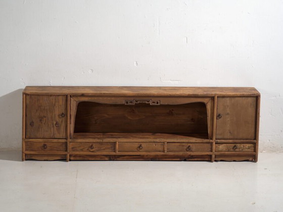 Aparador bajo antiguo de madera de pino – China, circa 1930 – Aparadores con vitrina (photo 37 of 40)