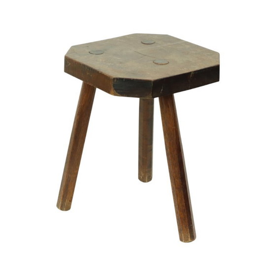 Image 1 of Old Wooden Milk Stool