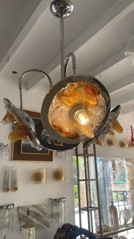 Image 1 of Toni Zuccheri von Venini Kronleuchter XXL aus Muranoglas! Italien 1970er Jahre