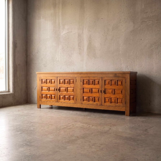 Credenza brutalista in rovere francese, anni '70 – Credenze, Wood (photo 4 of 6)
