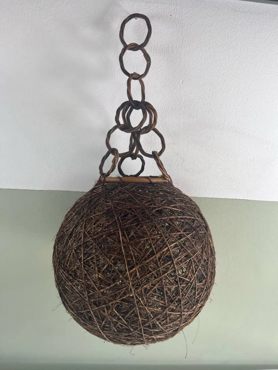 Lampada a sospensione a sfera in vimini – Lampade a sospensione, Wicker, Rattan, Vintage (photo 8 of 8)