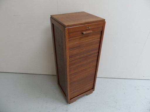 Vintage roller shutter cabinet with drawers