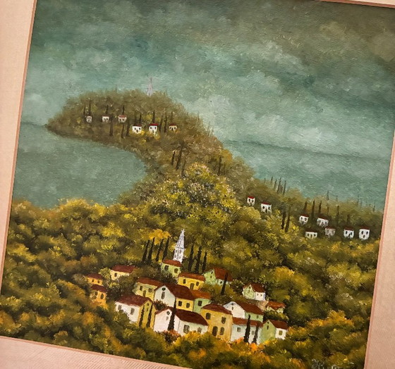 Image 1 of Naïve landscape oil painting