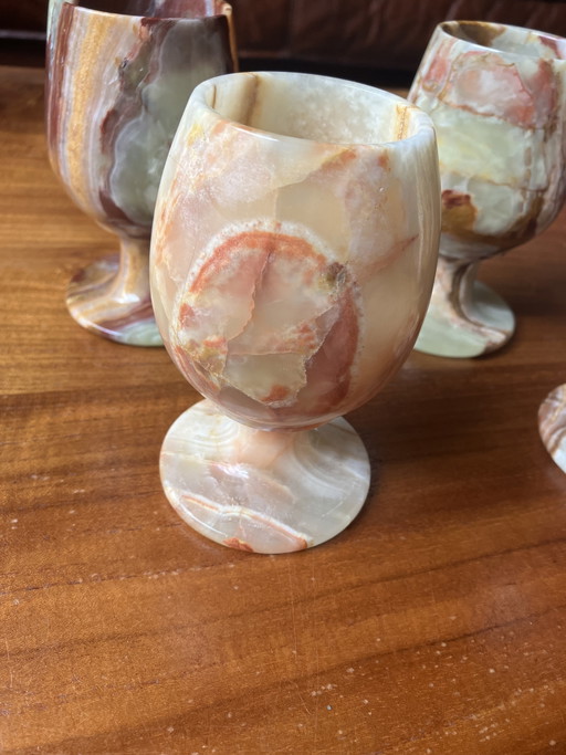4 atemberaubende Onyx-Weingläser! – glazen karaffen, Stone (photo 2 of 6)