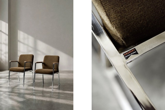 Sedia da conferenza vintage in stile Mid-Century Modern tedesca, marrone, di Drabert, anni '70. (photo 4 of 17)