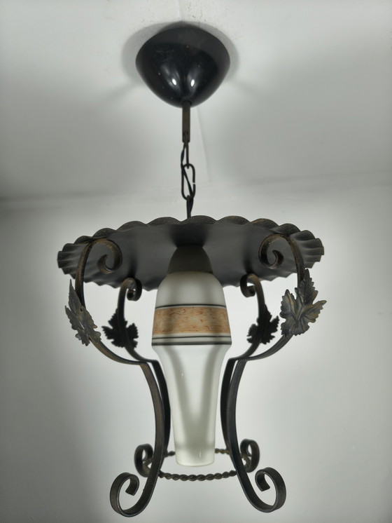 Image 1 of Vintage opal glass lantern