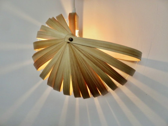 Image 1 of Lámpara colgante escandinava hecha de listones curvados de abedul, años 90