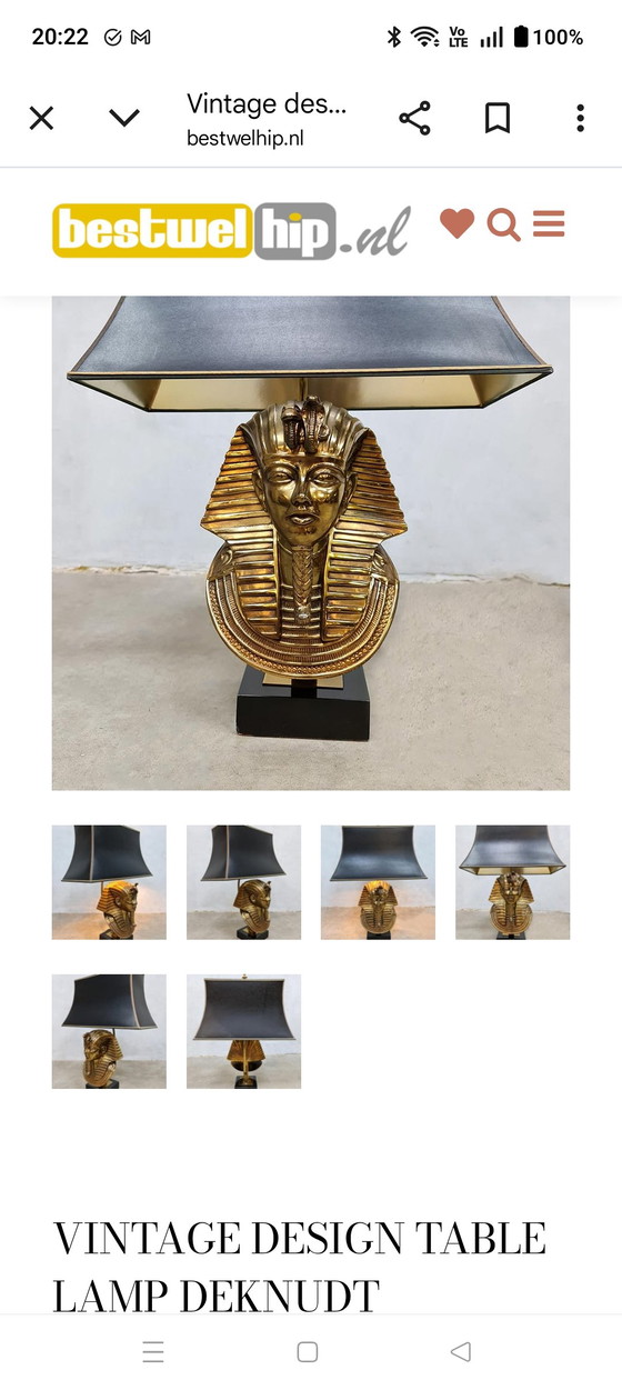 Image 1 of Lampada da tavolo vintage di Tutankhamon