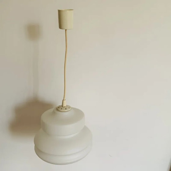 Vintage white opaline Pendant lamp, Scandinavian Design, Glass (photo 2 of 11)