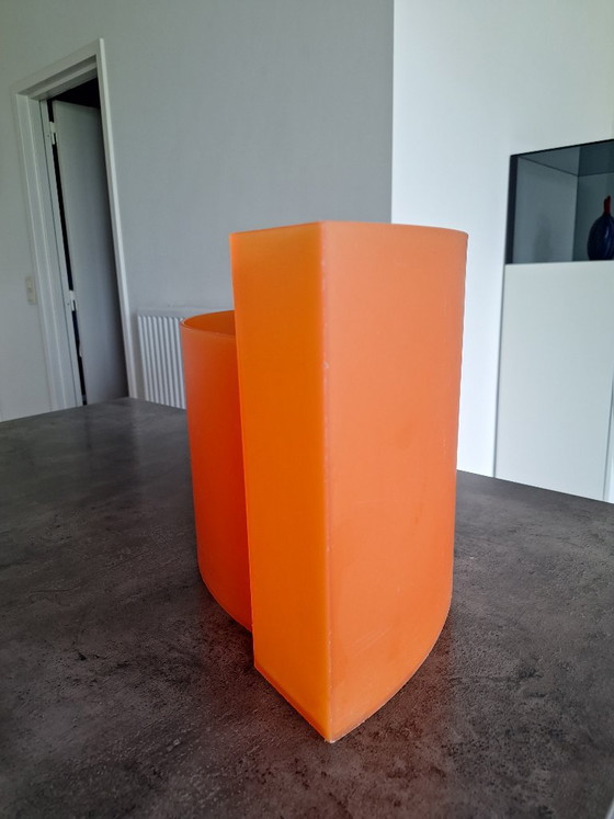 1991 Wave Magazine Rack - Design by Maier-Aichen for Authentics (Italy), Plastic, Orange, Modern (photo 4 of 10)