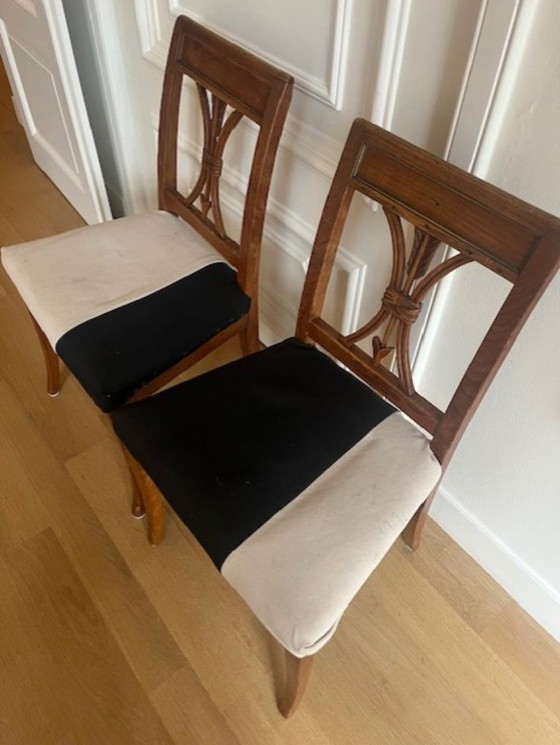 Image 1 of 2 antique ear of corn dining chairs
