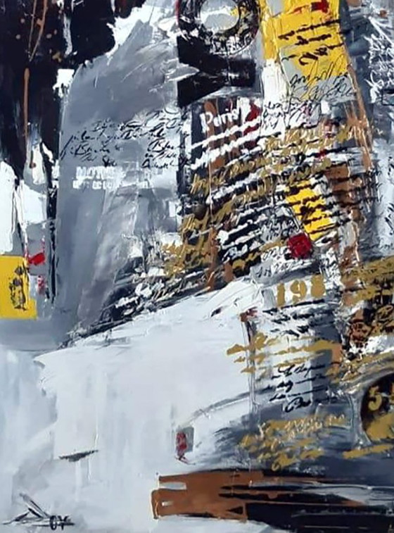 Original Acrylic Painting Contemporary Street Art Newspaper – Paintings & Drawings, Canvas (photo 6 of 7)