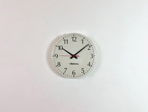 Reloj de pared de oficina vintage de Elektročas, años 90