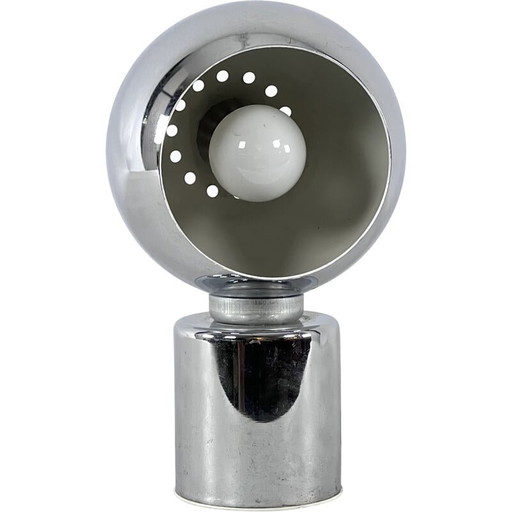Italian Space Age vintage chrome table lamp by Reggiani