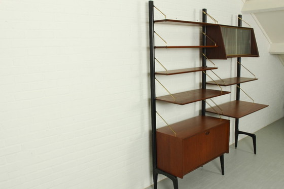 Image 1 of Sistema da parete modulare in teak di Louis van Teeffelen per WéBé, anni '50