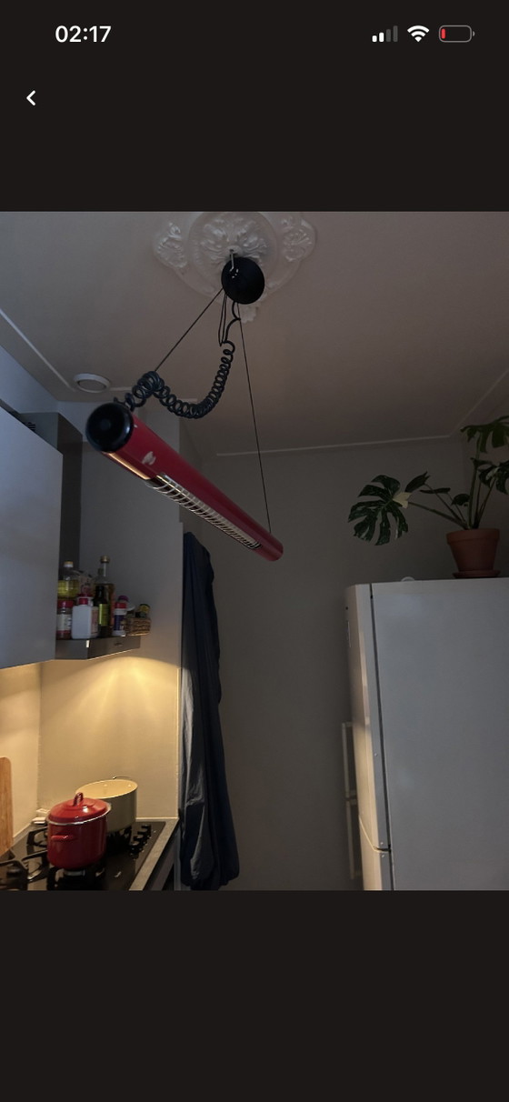 Image 1 of Space Age Design Hanglamp XXL – Rode Retro Futuristische Lamp – Vintage Jaren 70