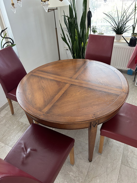 Image 1 of Prachtige massief eiken coulissentafel