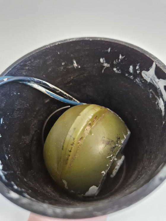 Image 1 of Vintage XL hanging lamp mushroom chrome Dijkstra design