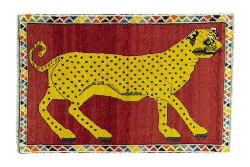 Alfombra nómada Gabbeh anudada a mano – 160 x 105 cm – Tigre