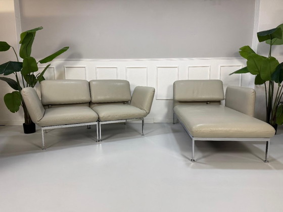 Image 1 of Brühl Roro Small Designer Leder Grau Sofa Hocker Schlafsofa Couch