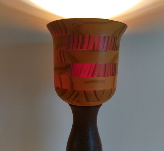 Image 1 of Tulp Lamp Hout - Scandinavisch - Vintage