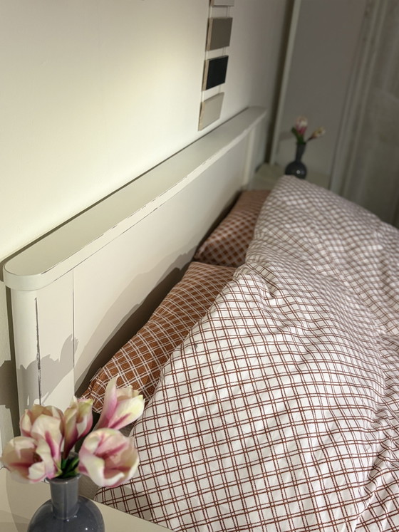 Cama de matrimonio Van Houdt y dos mesitas de noche – Camas de matrimonio, Metal, Wood (photo 5 of 8)