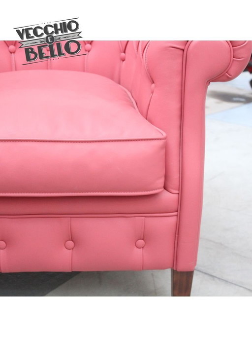 Roze Chester fauteuils (paar)