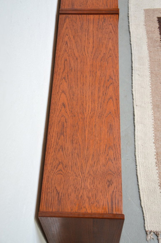 Image 1 of Vintage open sideboard, retro teak mid-century lowboard shelf, 1970s