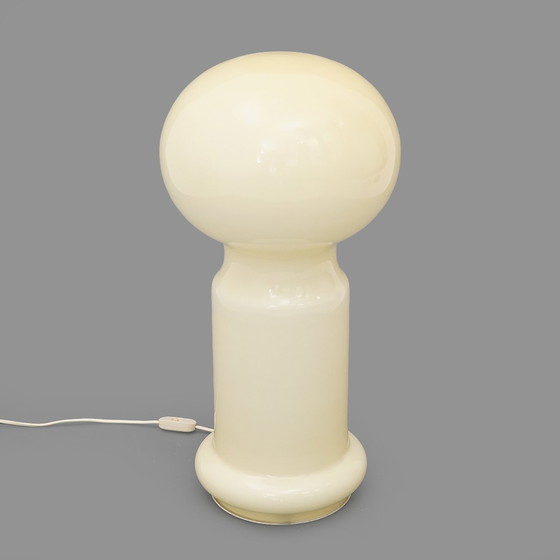 Image 1 of White glass table lamp, 1970s