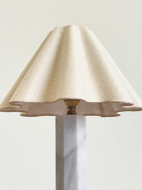 Vintage Marmeren Tafellamp Met Linnen Kap – Tafellampen, Marble (photo 5 of 10)