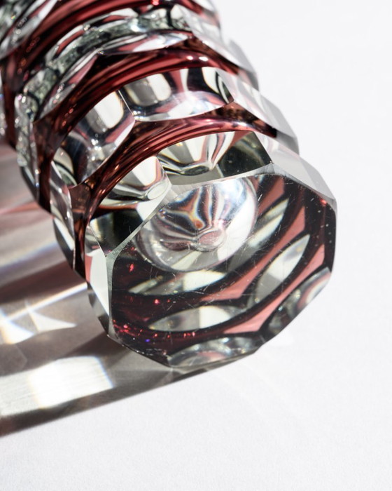 Image 1 of Block Vase Duo Ilm-Kristall GDR Attributed Josef Hoffmann Oldřich Lipský Exbor