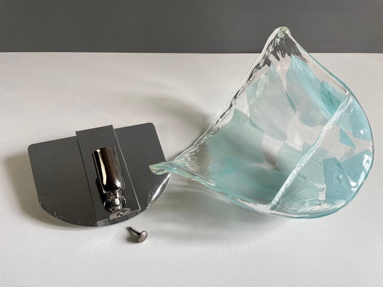 Image 1 of Applique murale en verre de Murano La Murrina des années 1980 avec incrustations d'aigue-marine. Mod. 691 Large.