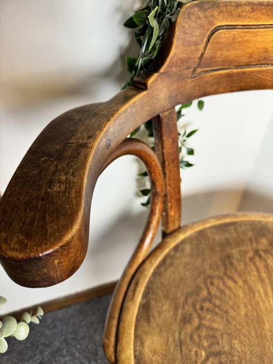 Image 1 of Origineel duo vintage bentwood armstoelen – Thonet (Bieletz-Mistelbach, ca. 1920) & Fischel (Czechoslovakia, ca. 1950)