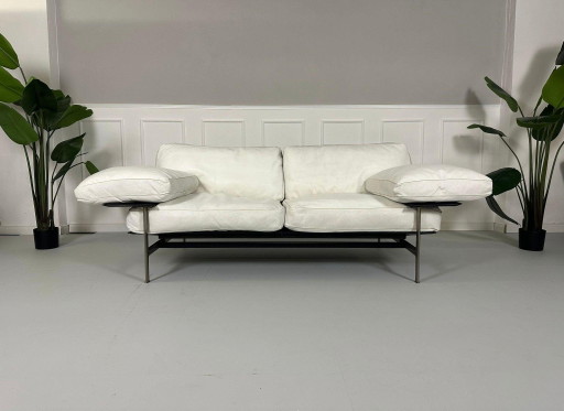 B&B Italia Diesis Designer Sofa Weiß Leder Klassiker