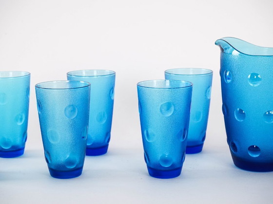 Image 1 of Set van glas en kan, Italiaans design, jaren 70, gemaakt in Italië.