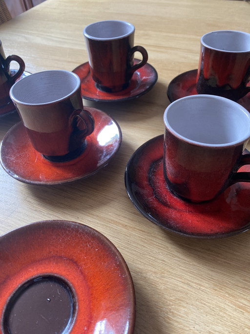 Lava calda 5 tazzine da espresso anni '60