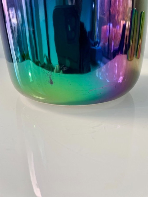 Image 1 of Conjunto de jarrón multicolor y 2 candelabros – efecto arcoíris