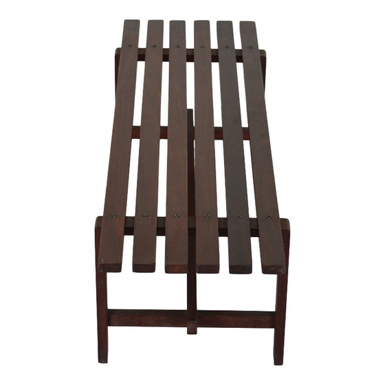 Image 1 of Vintage teak bench by Ezio Longhi for Elam, Italian design, mid-century modern, 1950s