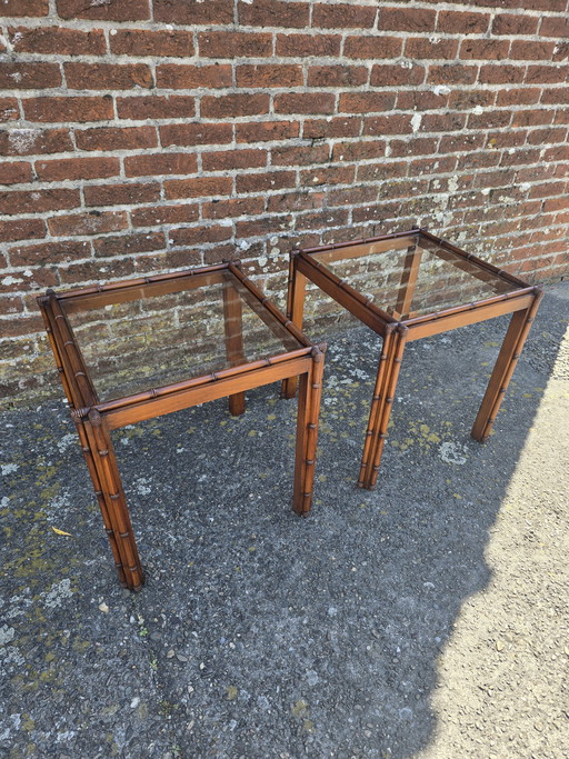 2 Japanese-style side tables