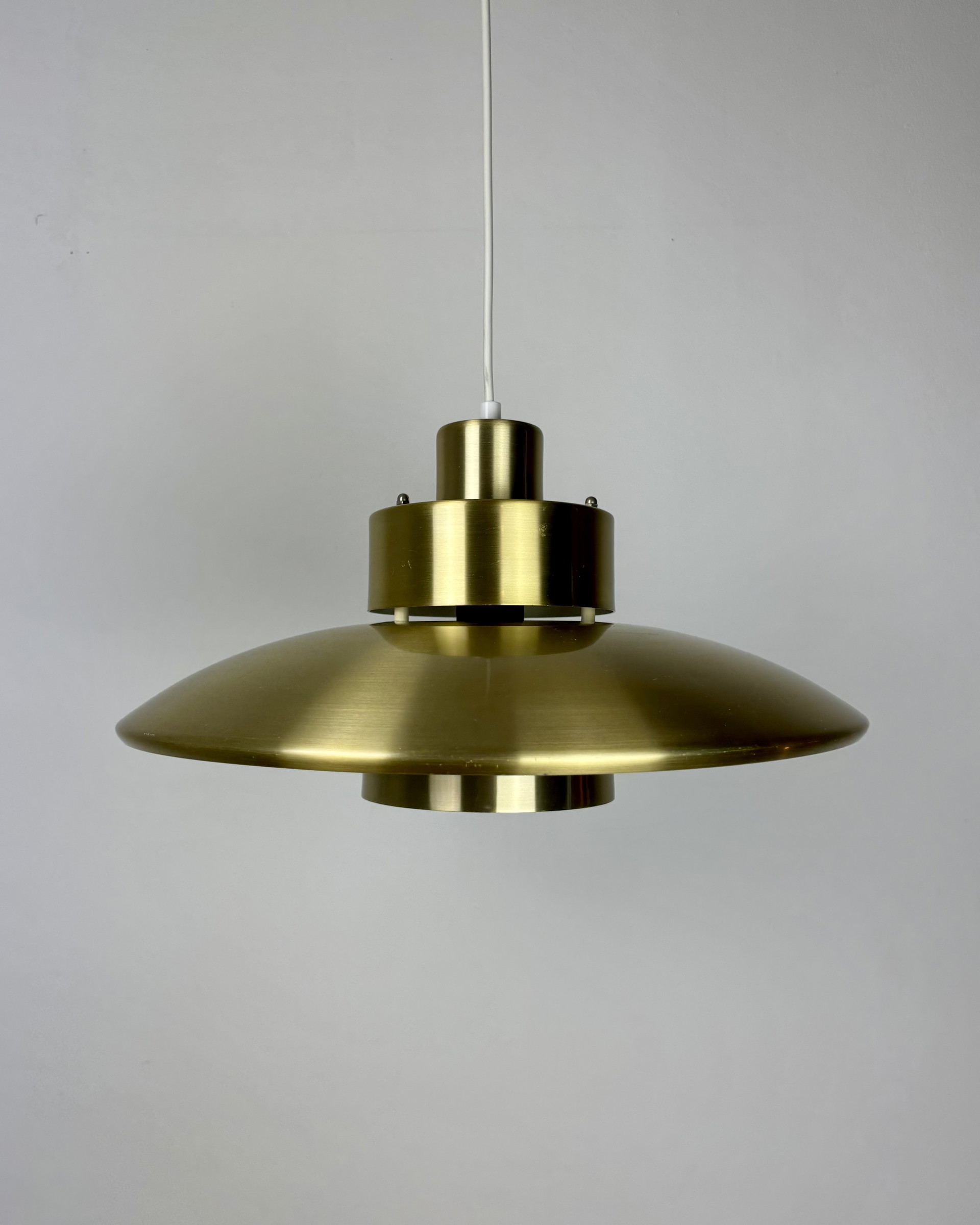 Danish Modern Brass Pendant Lamp, Sputnik Design, Space Age, 70s