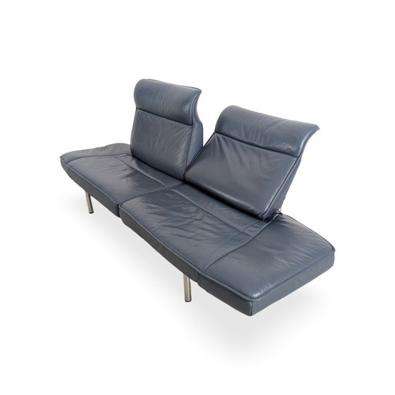 Image 1 of Divano Midcentury De Sede Ds 450 in pelle nero e blu