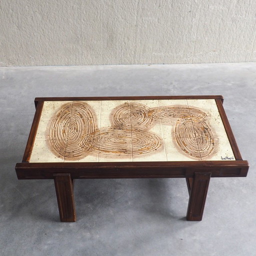 Couchtisch mit Fliesen im Mid-Century-Stil von Jean D’Asti – salontafels, Wood (photo 2 of 12)