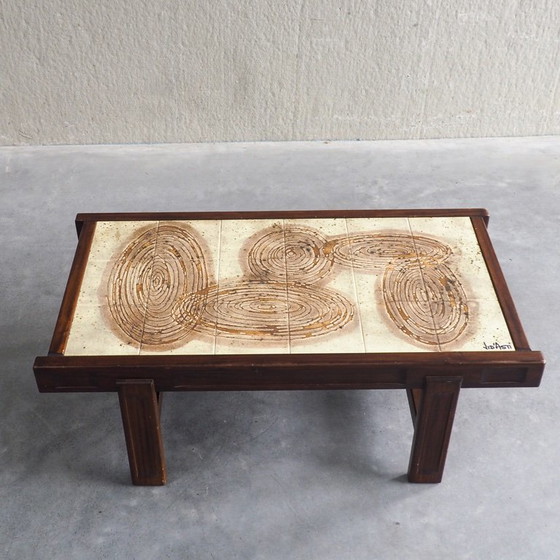 Couchtisch mit Fliesen im Mid-Century-Stil von Jean D’Asti – Jean D'Asti, Couchtische, Wood (photo 2 of 12)