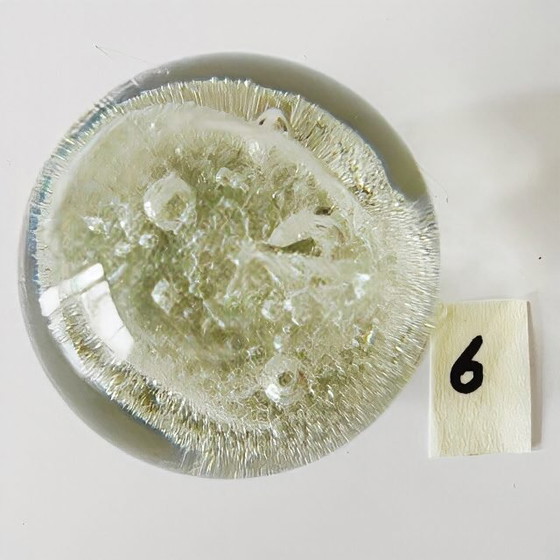 Image 1 of Fermacarte vintage in vetro di Murano, fermacarte in cristallo trasparente, anni '80