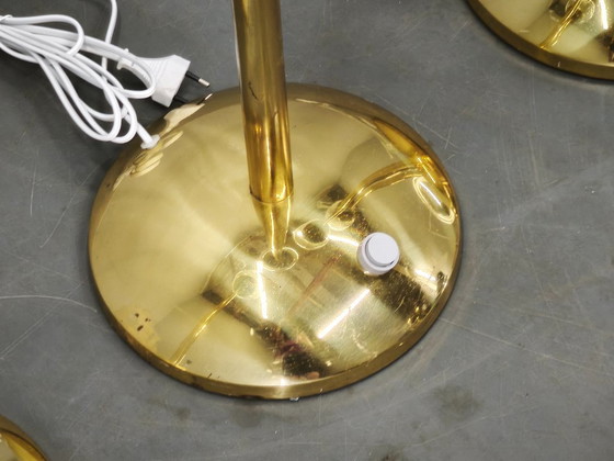 Set aus 4 Space Age Stehleuchten aus Messing und Blasenglas, Kamenický Šenov – Brass (photo 8 of 15)