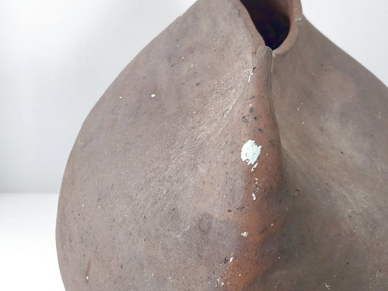 Image 1 of XXL VINTAGE TERRACOTTA CERAMIC VASE DLG ELISABETH JOULIA YVES MOHY LA BORNE